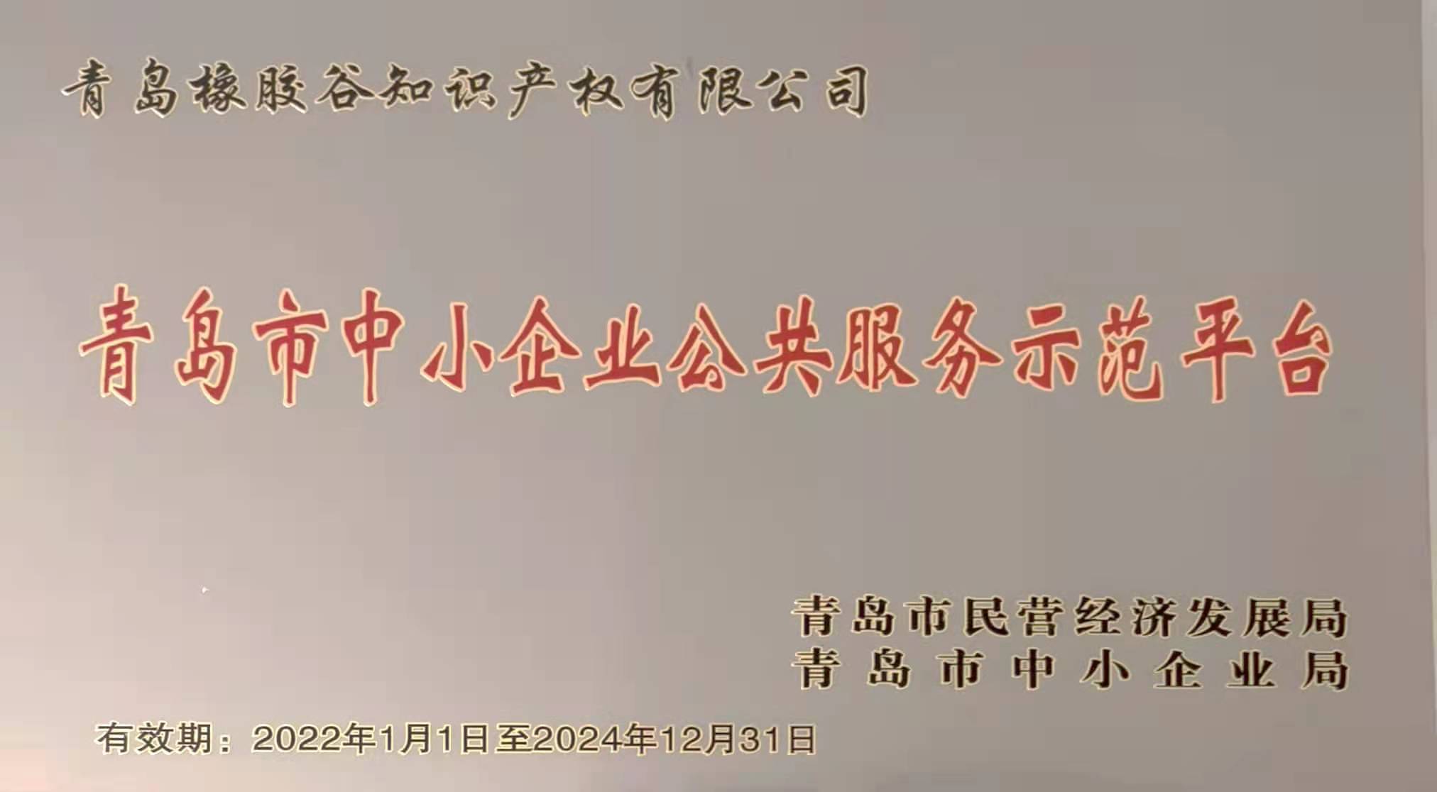 青岛市中小企业公共服务示范平台